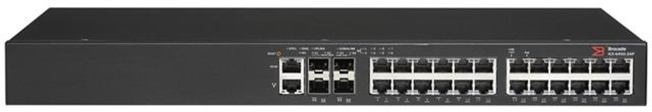 ICX6450-24P Brocade 24-Ports 10/100/1000Base-T PoE+ Switch With 2 SFP-based Gigabit Ethernet Uplink Ports (Refurbished)