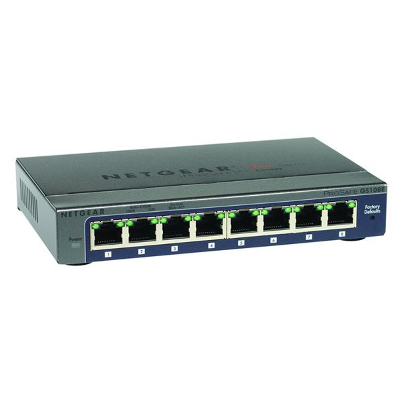 0712513 NetGear ProSafe Plus 8-Port 10/100/1000Mbps Gigabit Ethernet Desktop Switch With PoE (Refurbished)