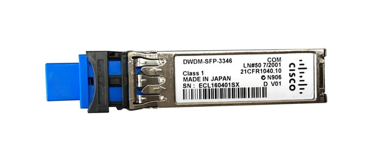 DWDM-SFP-3346 Cisco 1Gbps 1000Base-DWDM Single-mode Fiber 80km 1533.46nm Duplex LC Connector SFP Transceiver Module (Refurbished)