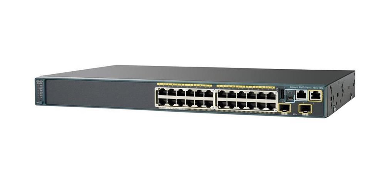 WS-C2960S-F24PS-L= Cisco Catalyst 2960 SF Series 24-Ports Ethernet 10/100Mbps (PoE+) 2 x SFP Rack-moutable Manageable Network Switch (Refurbished)