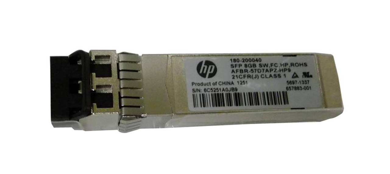 657883-001 HP 8Gbps 8GBase-SW Multi-mode Fiber 300m 850nm LC Connector SFP Transceiver Module