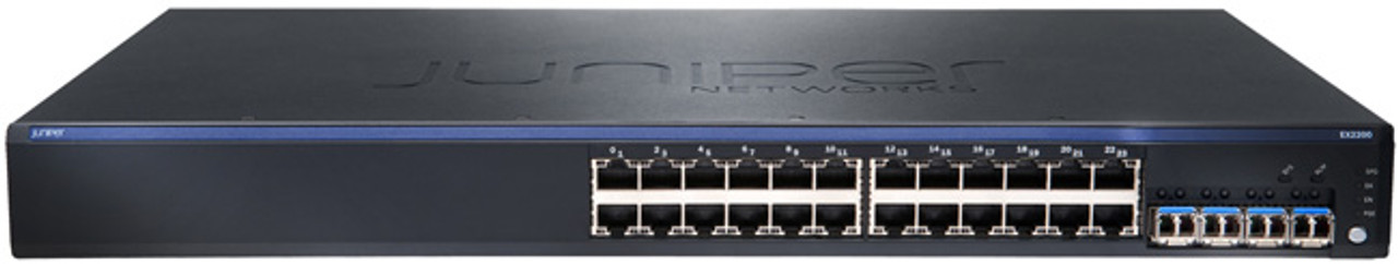 EX2200-24T-4G-TAA Juniper EX 2200 TAA 24-Ports 10/ 100/ 1000Base-T with 4 SFP Uplink Ports (Refurbished)