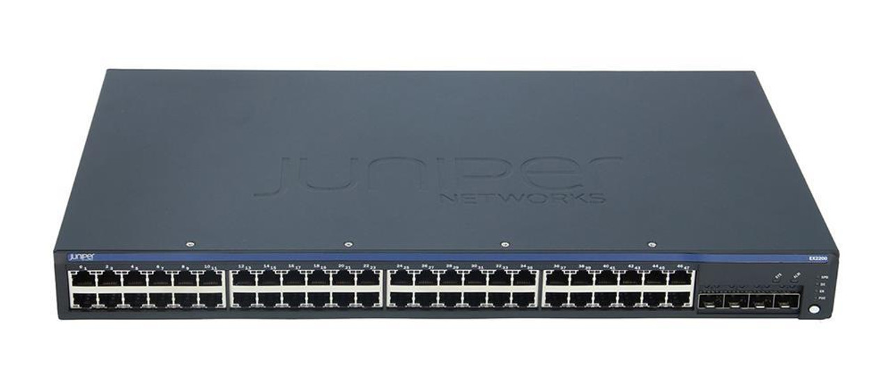 EX2200-48T-4G-TAA Juniper EX 2200 TAA 48-Ports 10/ 100/ 1000Base-T with 4  SFP Uplink Ports (Refurbished)