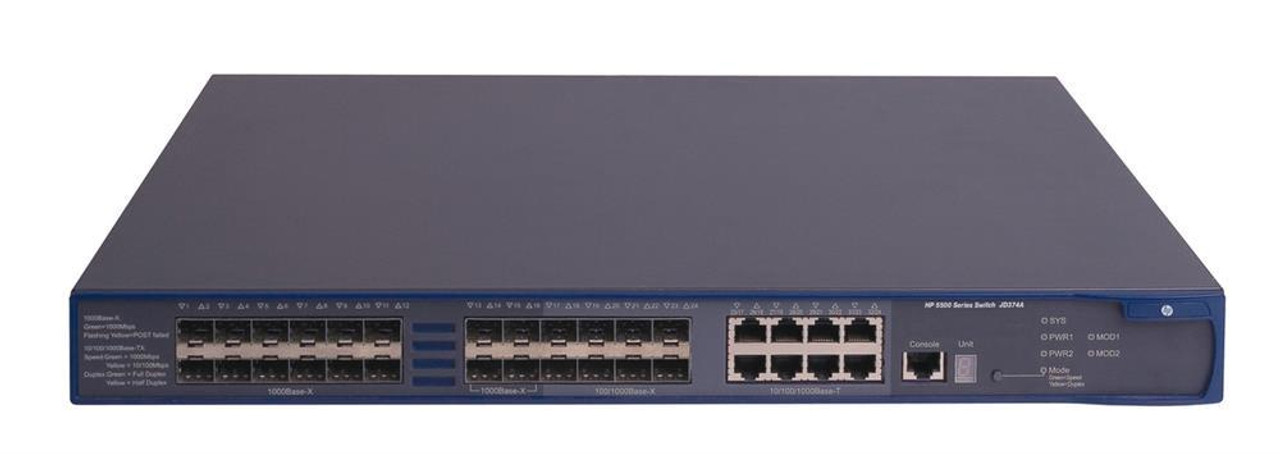 JD374A#ACC HP A5500-24G-SFP EI 24-Ports Layer4 Managed Stackable Gigabit Ethernet Switch (Refurbished)