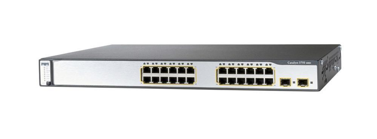 WS-C3750V2-24PS-S-C3 Cisco Catalyst 3750V2 24-Ports Ethernet 10/100 and 2 SFP-based Gigabit Ethernet Ports Switch (Refurbished)