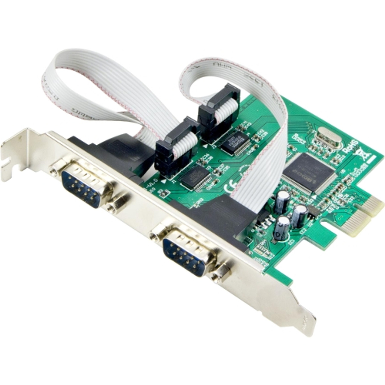 SY-PEX-2S SYBA Multimedia 2-port DB-9 Serial (RS-232) PCI-e Controller Card, MCS9901CV Chipset 2 x 9-pin DB-9 RS-232/422/485 Serial PCI Express x1