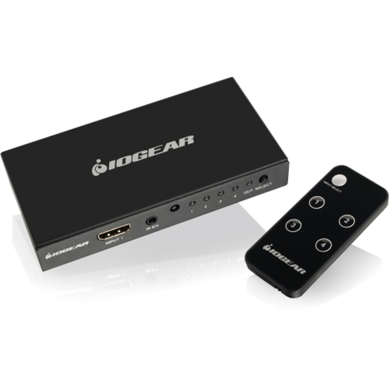 GHDSW4K4 Iogear 4K 4-Port USB HDMI Switch with Remote (Refurbished)