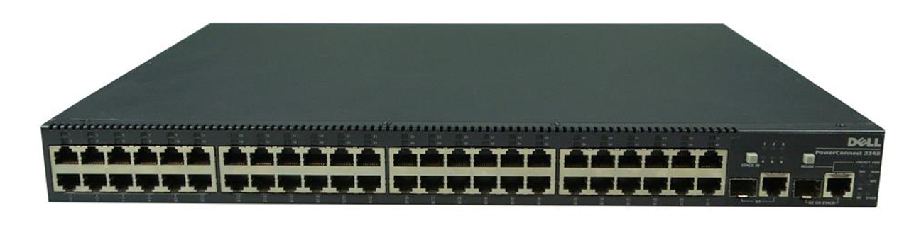 G0488 Dell PowerConnect 3348 48-Ports 10/100 + 2x SFP + 2x 10/100/1000 Fast Ethernet Managed Switch (Refurbished)
