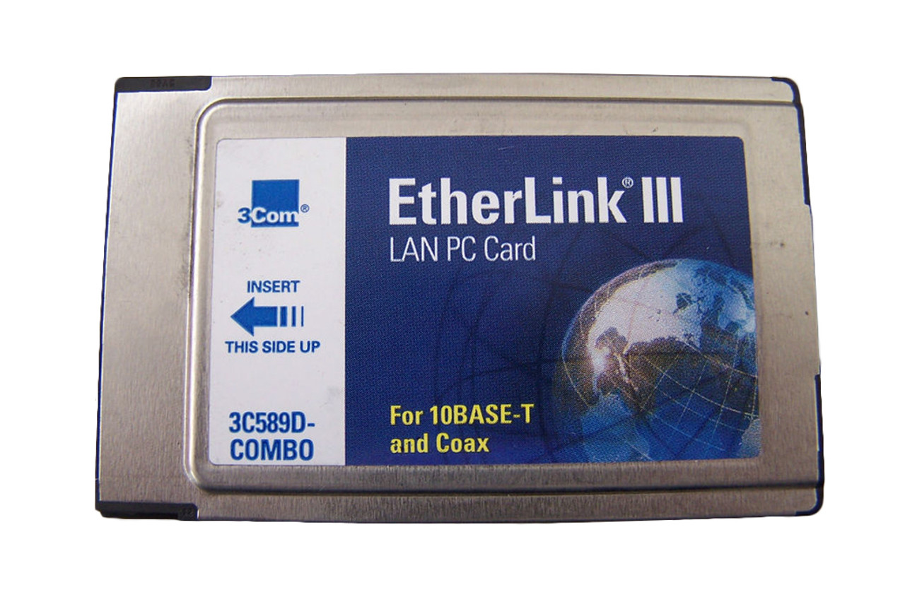 3C589DCOM 3Com EtherLink III Single-Port RJ-45 10Mbps 10Base-T/10Base-2 BNC PC Card Combo Network Adapter