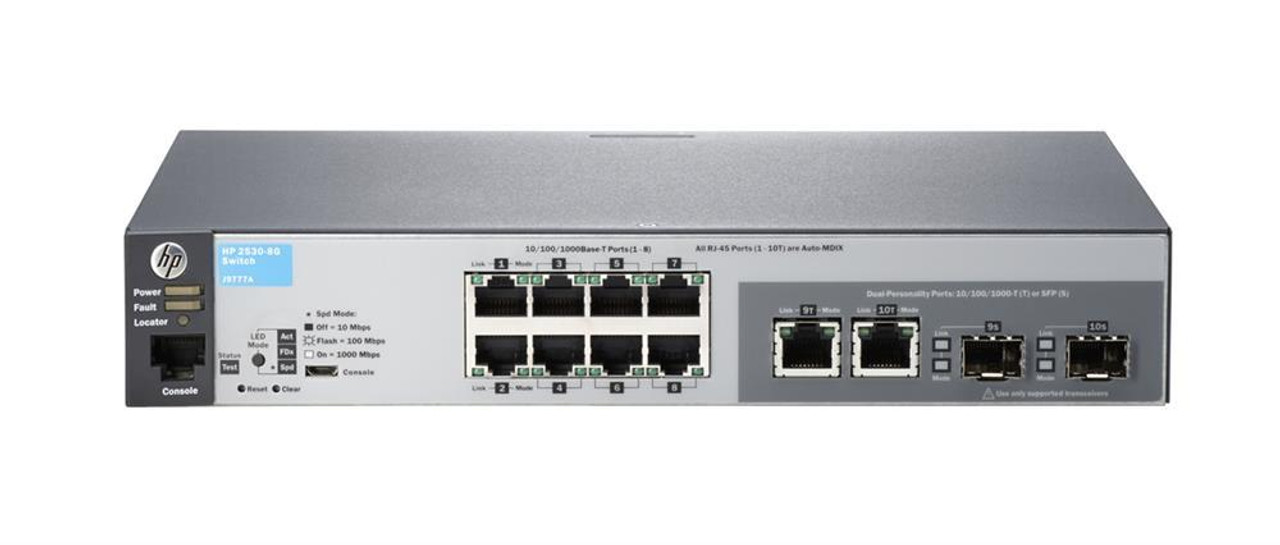 J9777AR#ABA HP Networking 2530-8g Rmkt 8-Ports RJ-45 Gigabit Ethernet Switch Rack Mountable (Refurbished)