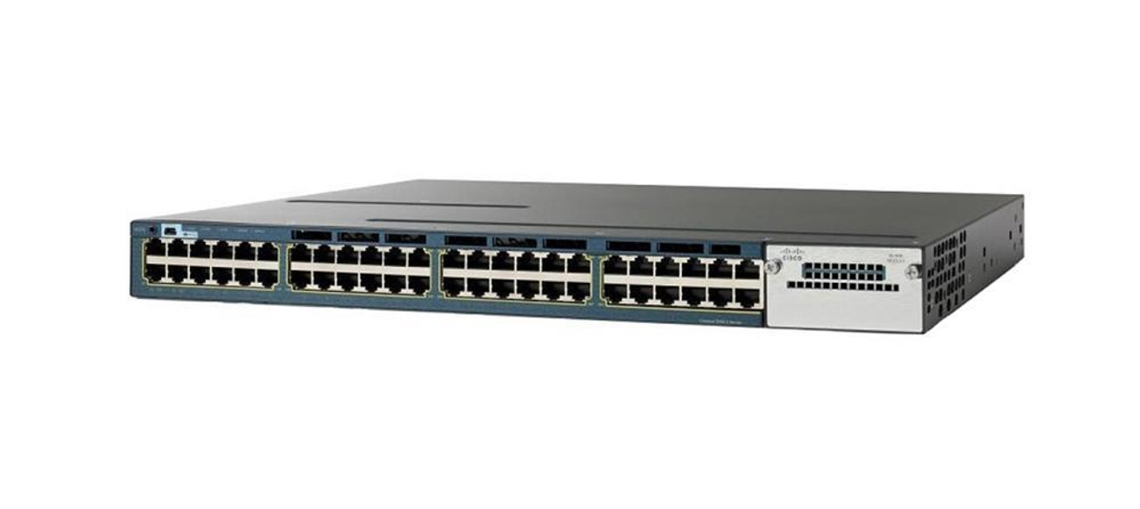 WS-C3560X-48PF-S-D4 Cisco Catalyst 3560X Series 48-Ports 10/100/1000Base-T RJ-45 PoE+ USB Manageable Layer2 Rack-mountable 1U Switch with 1x Network Interface Module