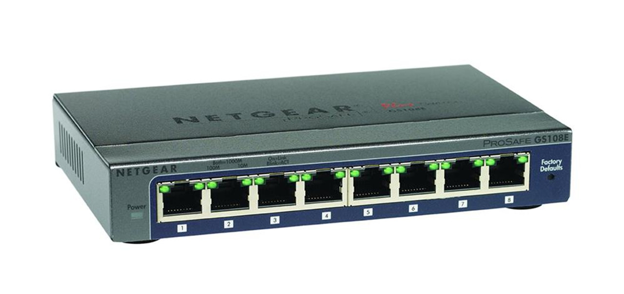 GS108E100NAS1 NetGear Prosafe Plus 8-Ports Gigabit Ethernet Switch (Refurbished)