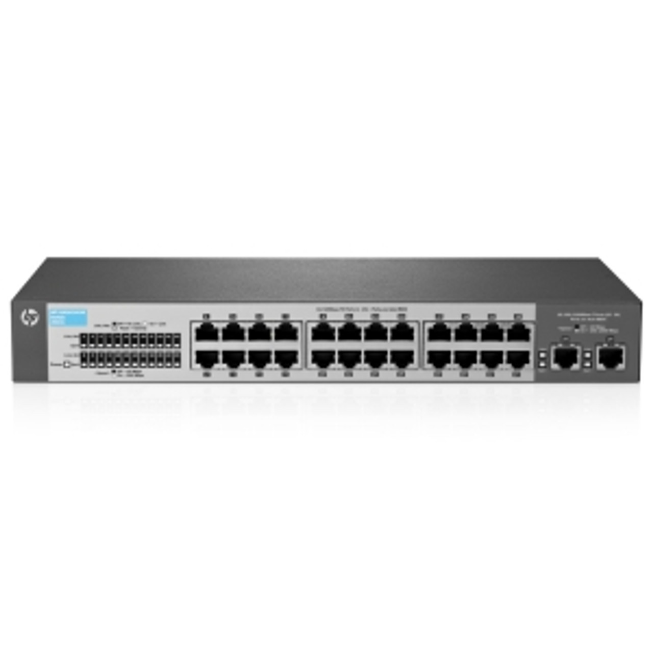 J9664A#ABA HP V1410 2G 24-Ports 24 x 10/100 + 2 x 10/100/1000-T RJ-45 Fast Ethernet Unmanaged Rack-mountable Switch (Refurbished)