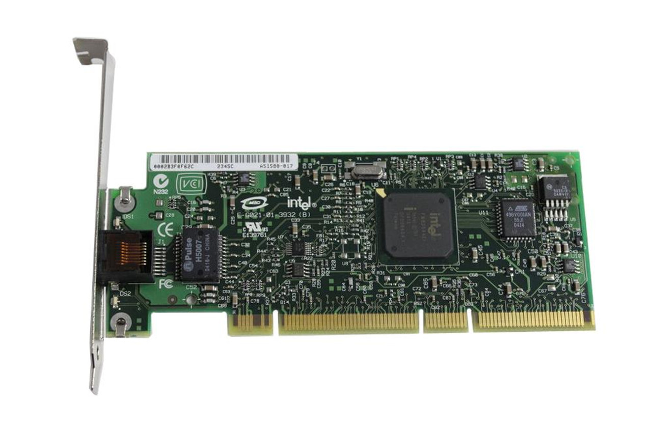 A51580-017 Intel PRO/1000 XT Single-Port RJ-45 1Gbps 10Base-T/100Base-TX/1000Base-TX Gigabit Ethernet PCI-X Server Network Adapter