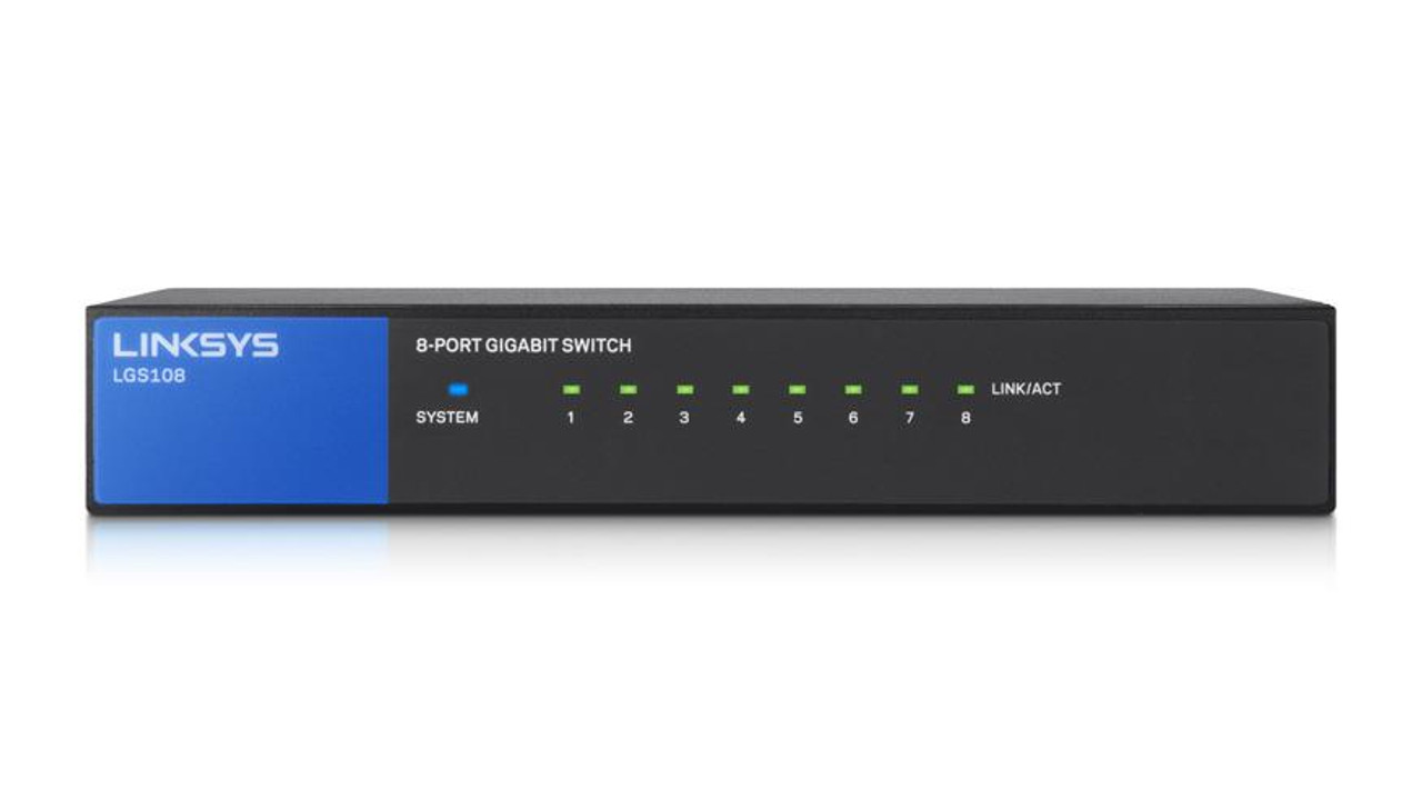 LGS108 Linksys 8-Ports RJ-45 Dt Gigabit Desktop Switch (Refurbished)