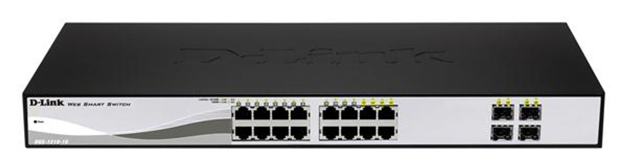 DGS-1210-16_BIN1 D-Link 16-Ports Gigabit WebSmart Switch with 4 Combo SFP Slots (Refurbished)