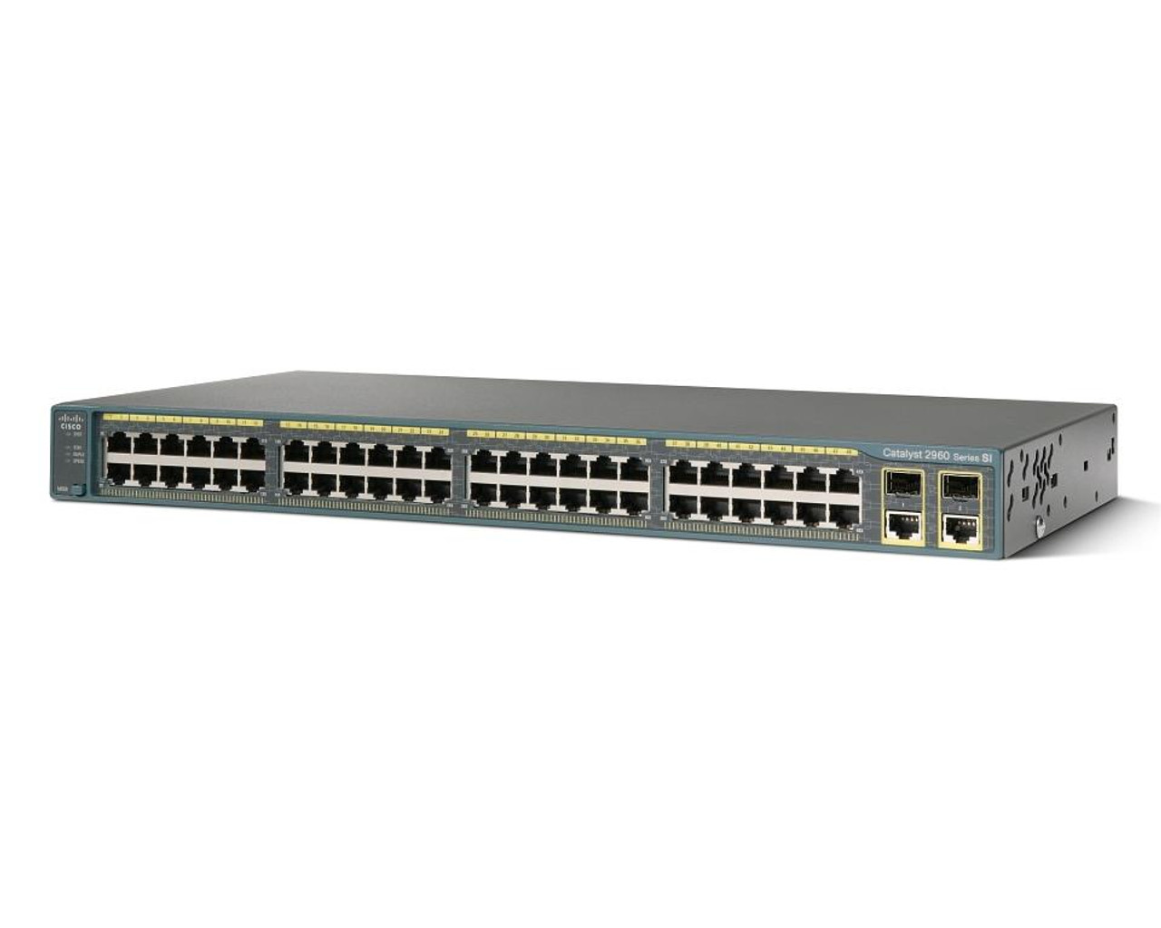 WS-C2960+48TC-L Cisco Catalyst 2960-48tc 48-Ports 10/100/1000Base-T RJ-45 Manageable Layer2 Fast Ethernet Switch with 2x Gigabit Ethernet Uplink Ports and 2x Shared