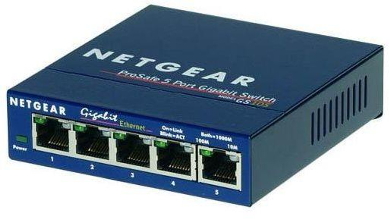 0712123 NetGear ProSafe 5-Port 10/100/1000Mbps RJ45 Gigabit Ethernet Desktop Switch (Refurbished)