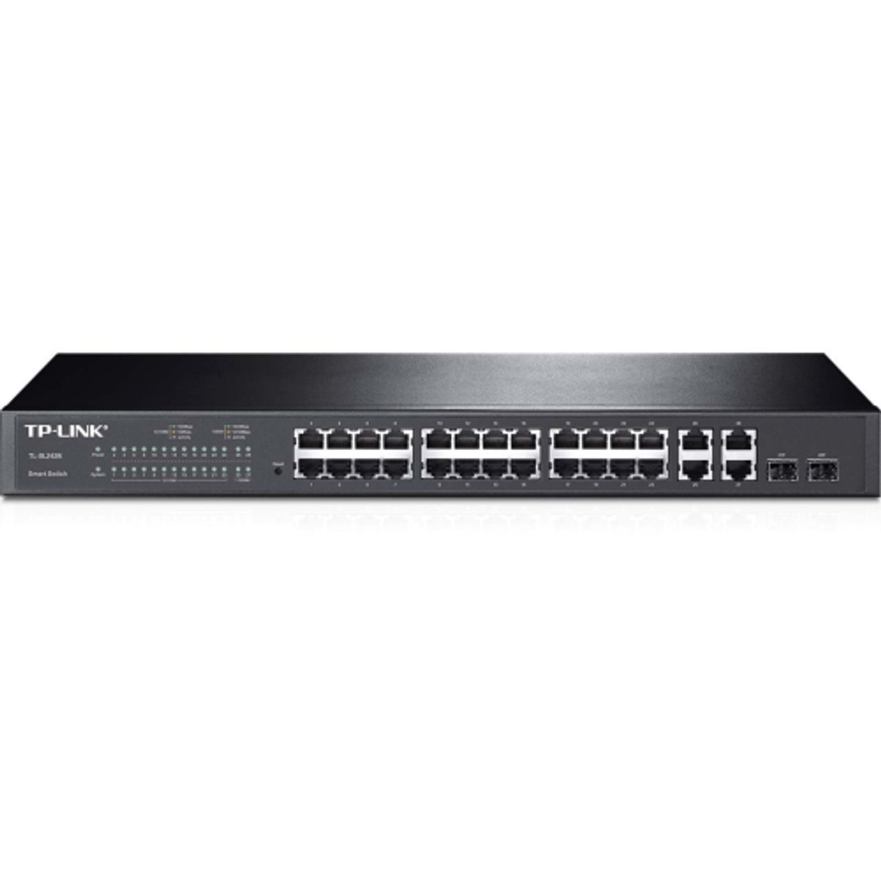 TL-SL2428 TP-LINK 28-Ports Smart Switch with 2 Combo SFP Slots 24 10/100Mbps Ports and 4 Gigabit Ports (Refurbished)