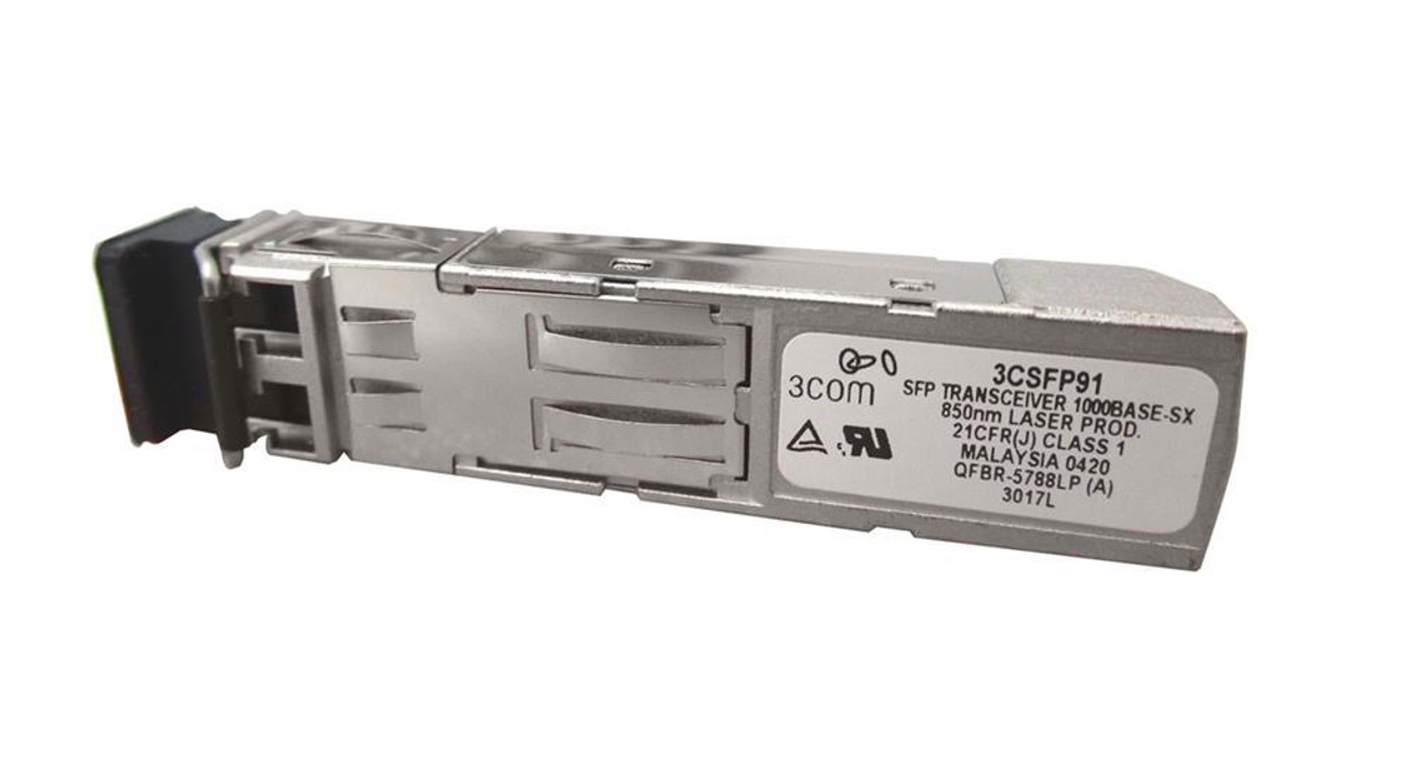 3CSFP91-COM 3Com 1Gbps 1000Base-SX Multi-Mode Fiber 500m 850nm Duplex LC Connector SFP Transceiver Module