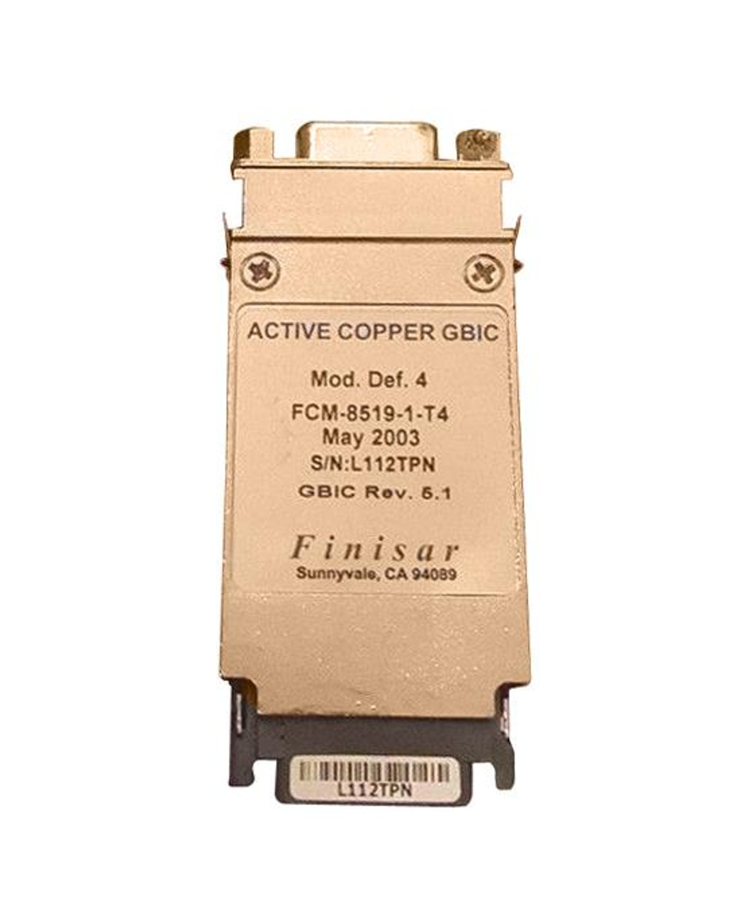 FCM85191T4 Finisar 1Gbps 1000Base-CX Fibre Channel Copper 100m GBIC Transceiver Module