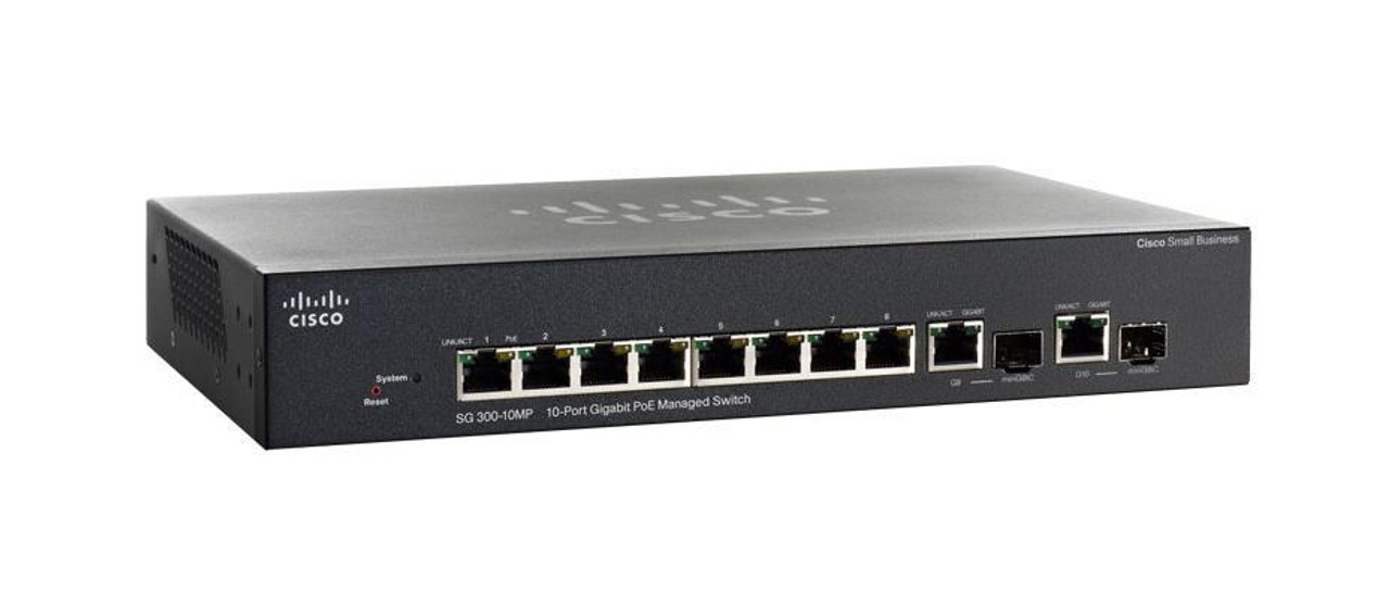 SRW2008MP-K9-JP Cisco SRW2008 8-Ports 10/1000Mbps 2 x Combo mini-GBIC Port Gigabit Managed Switch (Refurbished)