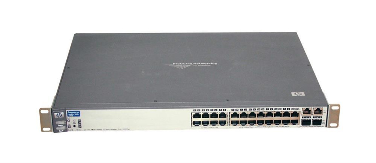 J4900-69301 HP ProCurve Switch 2626 24 Ports EN Fast EN 10Base-T 100Base-TX + 2x10/100/1000Base-T/SFP (mini-GBIC) 1U Rack-Mountable Stackable (Refurbi