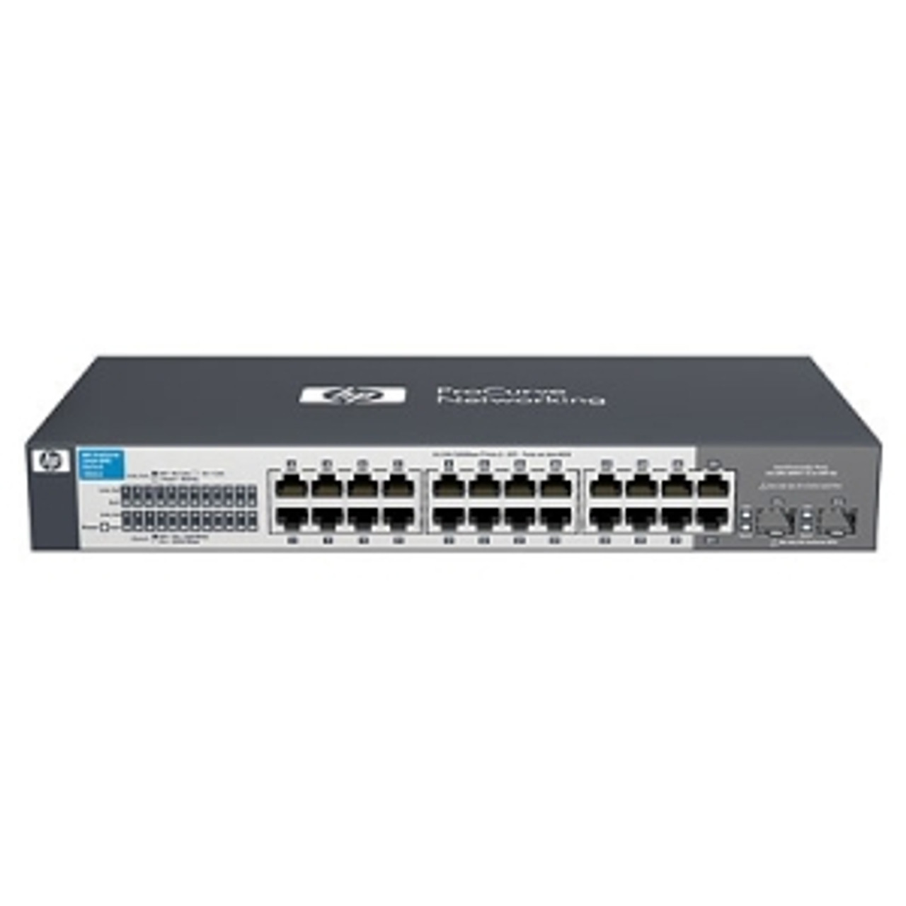 J9664A HP V1410 2G 24-Ports 24 x 10/100 + 2 x 10/100/1000-T RJ-45 Fast Ethernet Unmanaged Rack-mountable Switch (Refurbished)