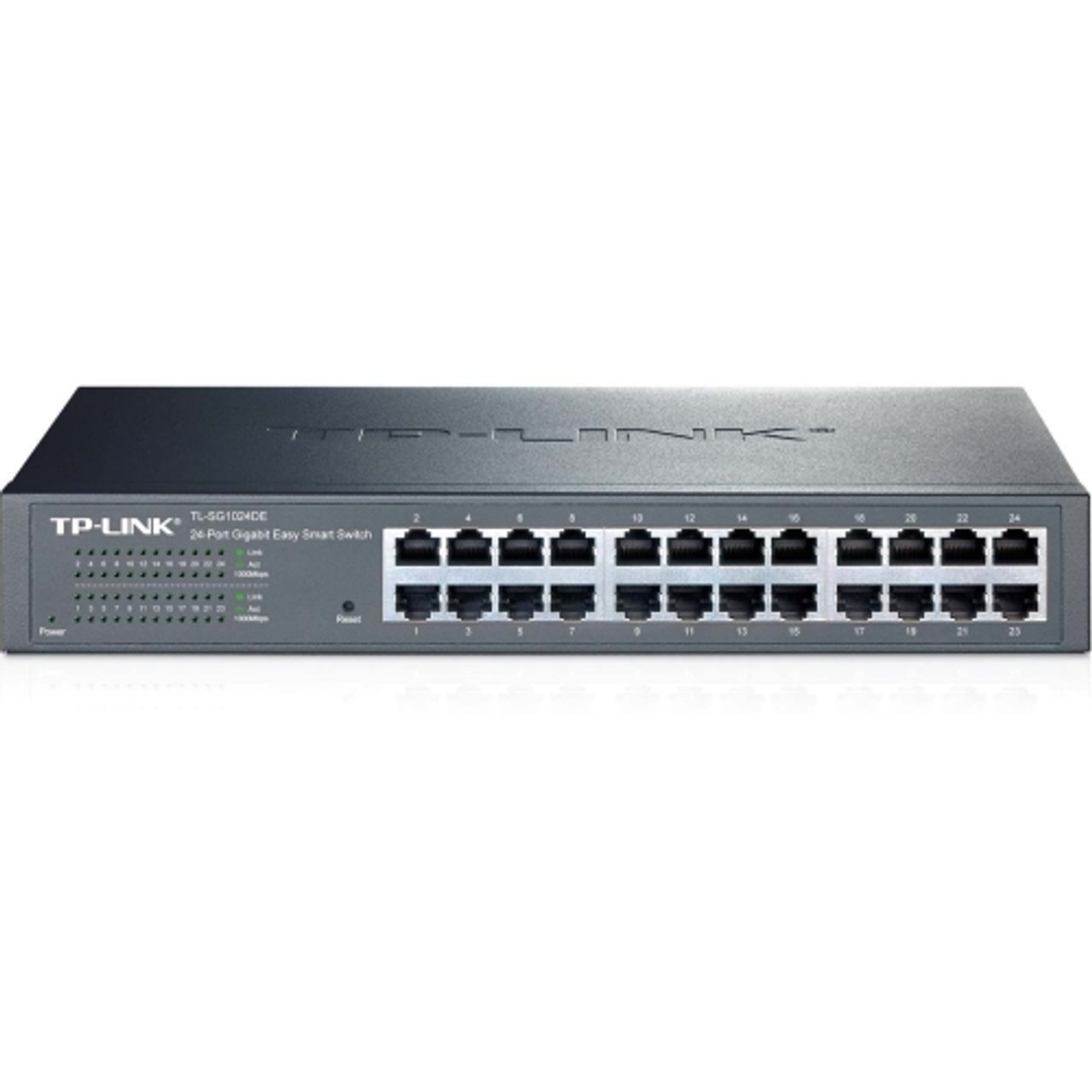 TL-SG1024DE TP-LINK 24-Ports Gigabit Easy Smart Switch with 24 10/100/1000 Mbps RJ45 Ports MTU/Port/Tag-Based VLAN QoS and IGMP (Refurbished)