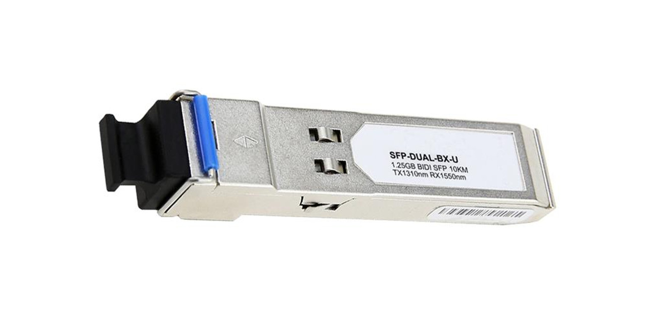 SFP-DUAL-BX-U Alcatel-Lucent Dual-Speed Bi-Directional 1Gbps 1000Base-BX-U Single-mode Fiber 10km 1310nm-TX/1550nm-RX LC Connector Optical SFP Transceiver Module