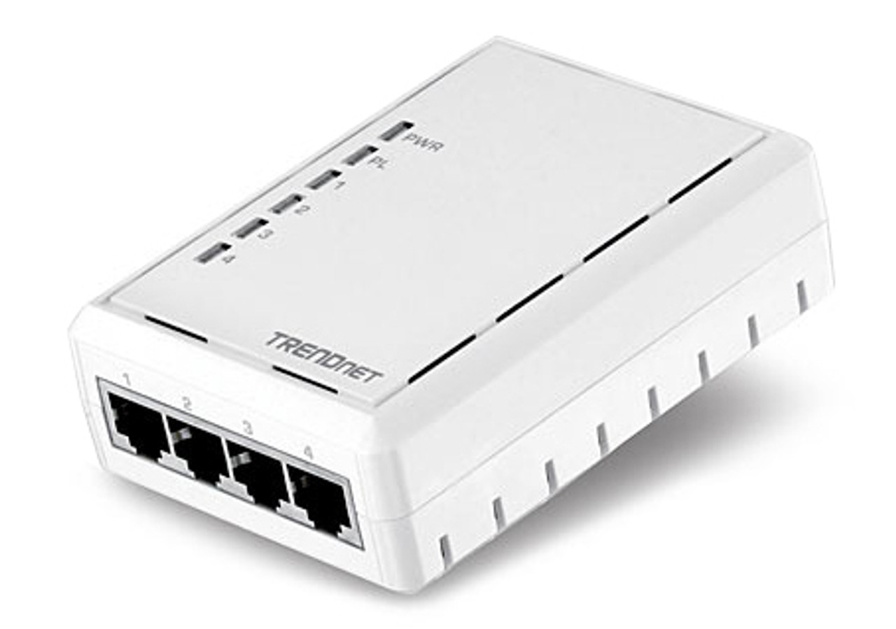 TPL-4052E TRENDnet 4-Port Powerline 500 AV Adapter 4 x Network (RJ-45) 500 Mbps Powerline 984.25 ft Distance Supported HomePlug AV Fast Ethernet