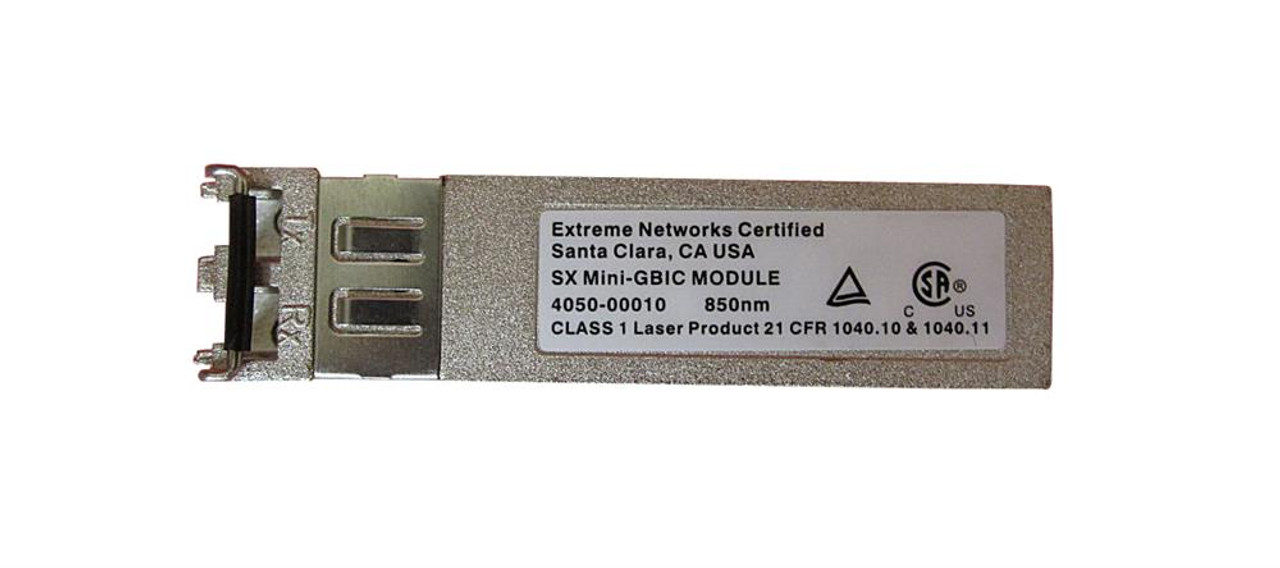 4050-00010 Extreme Networks 10Gbps 10GBase-SR 850nm SFP (Mini-GBIC) Transceiver Module (Refurbished)