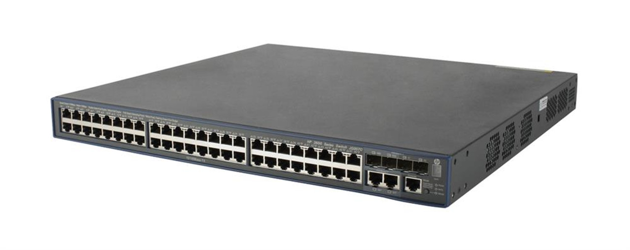 JG307C#ABA HP 3600-48-POE+ 48-Ports Fast Ethernet V2 SI Layer 3 Switch with 4x Gigabit Ethernet Expansion Slot and 2x Gigabit Ethernet Network Ports (