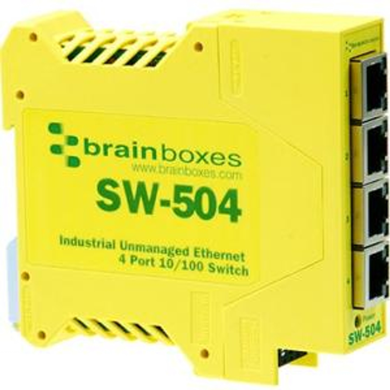 SW-504-X20M Brainboxes SW-504 Industrial Unmanaged Ethernet Switch 4 Ports 4 Network Twisted Pair 2 Layer Supported Rail-mountable  (Refurbished)