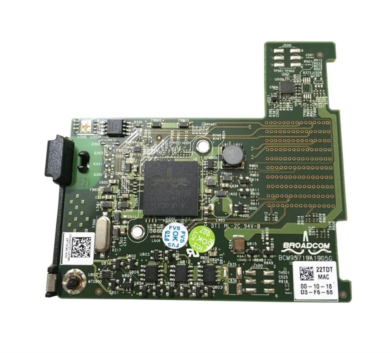 022TDT Dell Broadcom 5719 1gb Quad Port Mezzanine Card