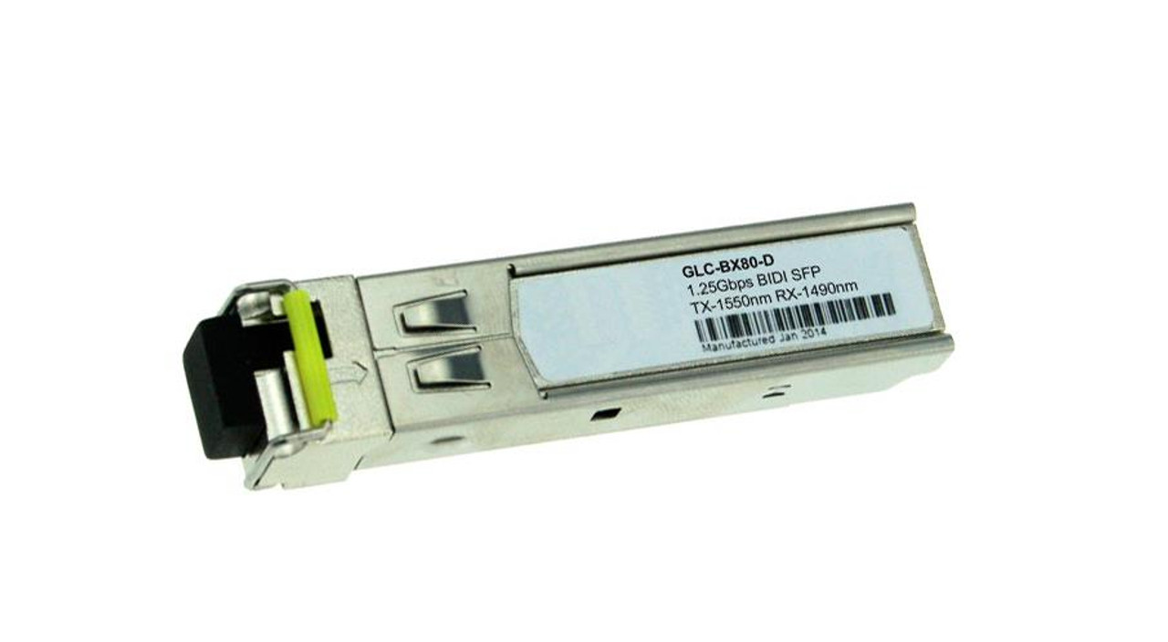 GLC-BX80-D-I Cisco 1Gbps 1000Base-BX-D Single-mode Fiber 80km 1570nmTX/1490nmRX LC Connector SFP Transceiver Module with DOM