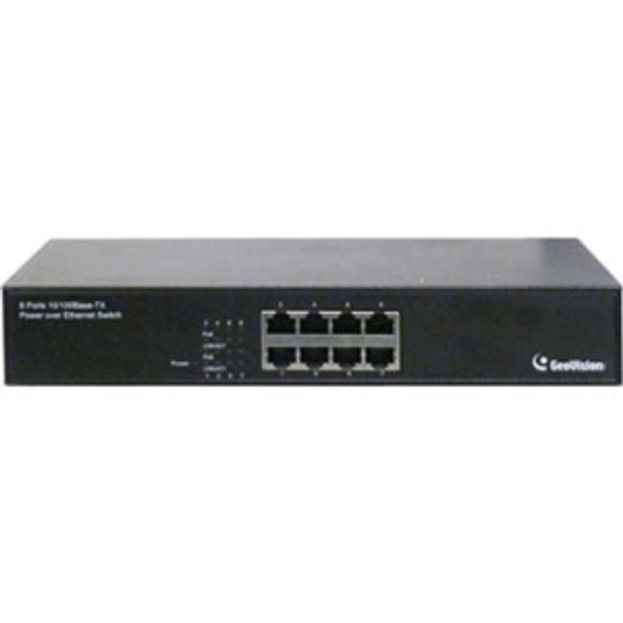 GV-POE0800 GeoVision 8-Port 802.3at PoE Switch 2 Layer Supported Rack-mountable, Under Table, Desktop (Refurbished)