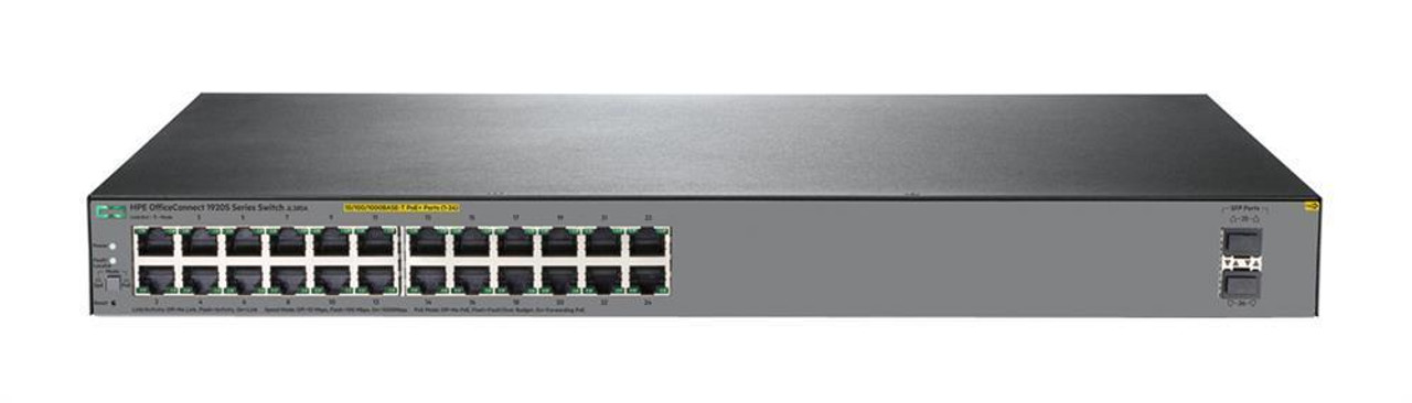 5LG21PA#ABJ HPE OfficeConnect 1920S 24G 2SFP PPoE+ 185W Switch - 24 Ports - Gigabit Ethernet - 1000Base-T - 2 Layer Supported - Modular - 2 SFP Slots - Twisted