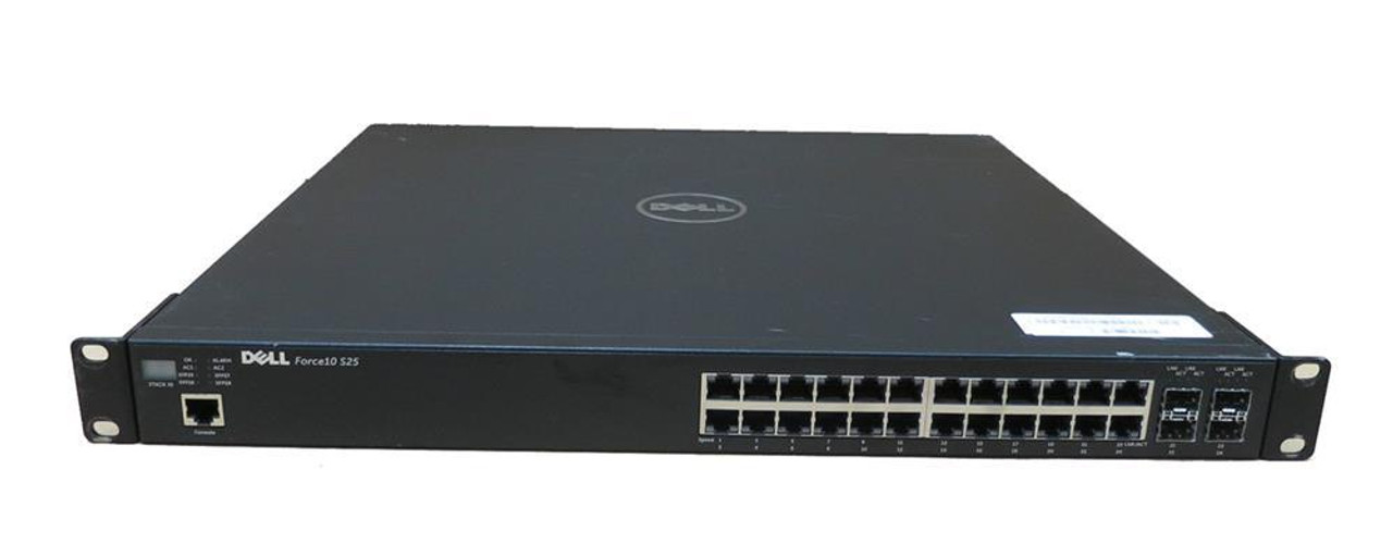 KTKM4 Dell Force10 S25P 24-Ports SFP 10/100/1000 Base-T Manageable Layer 3 Gigabit Ethernet Switch (Refurbished)