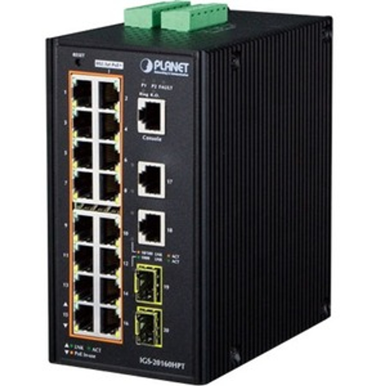 IGS-20160HPT Planet IGS-20160HPT Ethernet Switch - 18 Ports - Manageable - Gigabit Ethernet - 1000Base-SX/LX/BX - 4 Layer Supported - Modular - 2 SFP Slots - AC