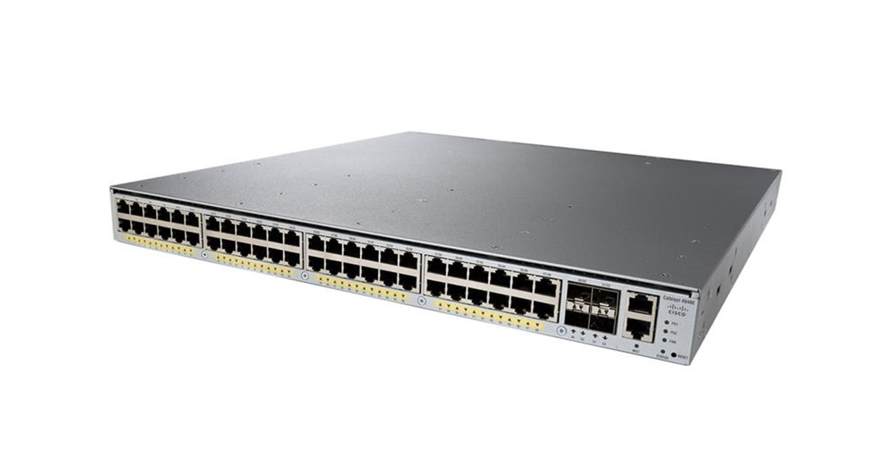 WS-C4948E-FV03 Cisco Catalyst 4948e 48-Ports 10/100/1000Base-T RJ-45 Manageable Layer3 Rack-mountable Ehternet Switch with 4x SFP and SFP+ Ports (Refurbished)