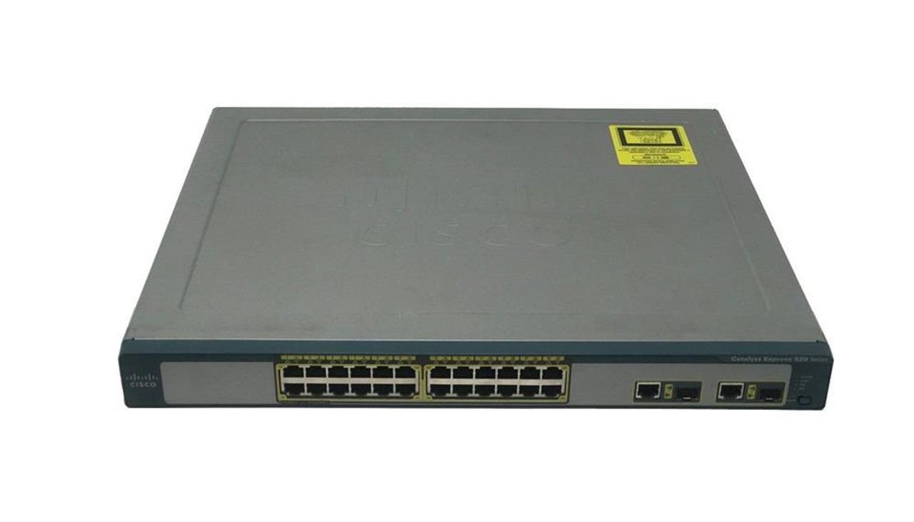 WS-CE520-24PC Cisco Catalyst Express 520 24-Ports 10/100 PoE Managed Network Swith with 2x Combo Gigabit SFP (Refurbished)