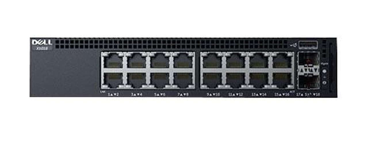 DN_X1018P_1.1 Dell X1018P Ethernet Switch - 16 Ports - Manageable - Gigabit Ethernet - 10/100/1000Base-TX, 1000Base-X - 2 Layer Supported - 2 SFP Slots - Power