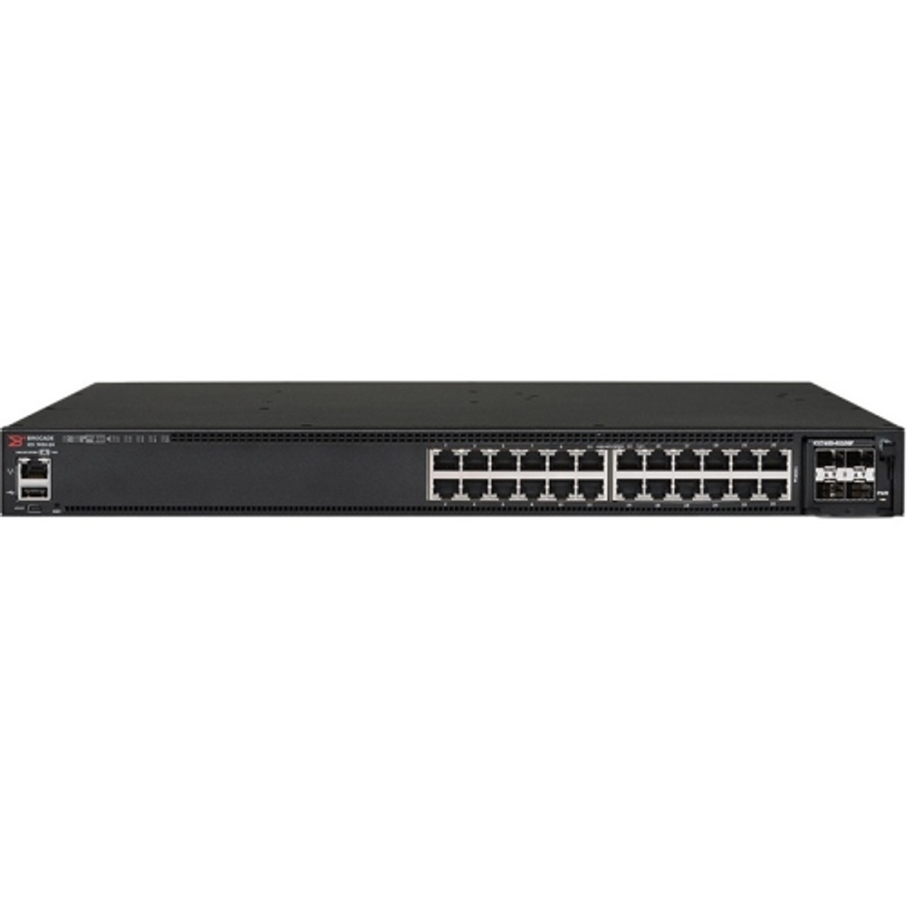 ICX7450-24P-E-RMT3 Brocade 24-Ports 10/100/1000Base-TX PoE+ Layer 3 Manageable Rack-mountable 1U with 40 Gigabit Ethernet QSFP+ Switch (Refurbished)