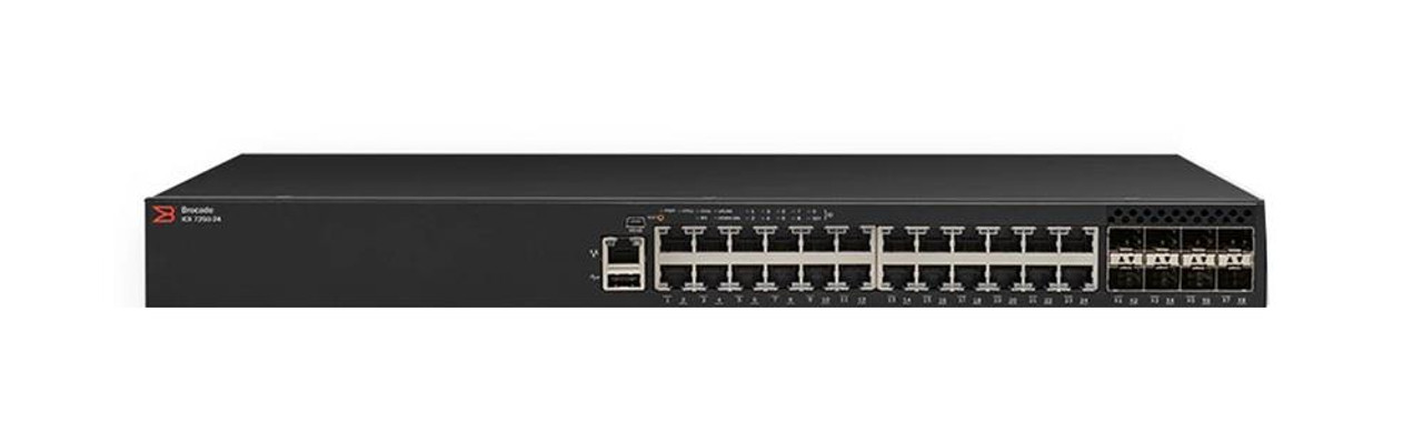 ICX7250-24G Brocade ICX 7250 Switch 4 Expansion Slot, 24 Network Manageable Optical Fiber, Twisted Pair Modular 3 Layer Supported 1U High Rack-mountable