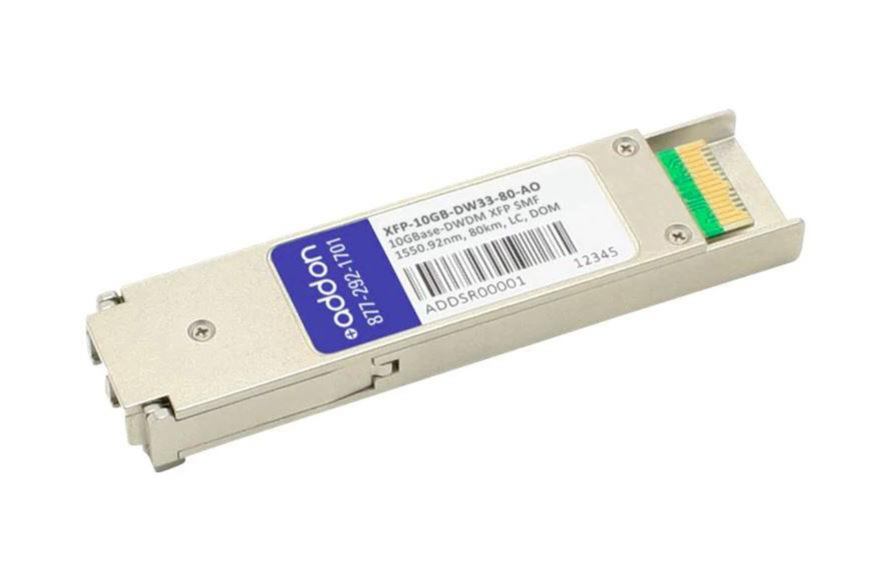 XFP-10GB-DW33-80-AO AddOn 10Gbps 10GBase-DWDM Single-mode Fiber 80km 1550.92nm LC Connector XFP Transceiver Module