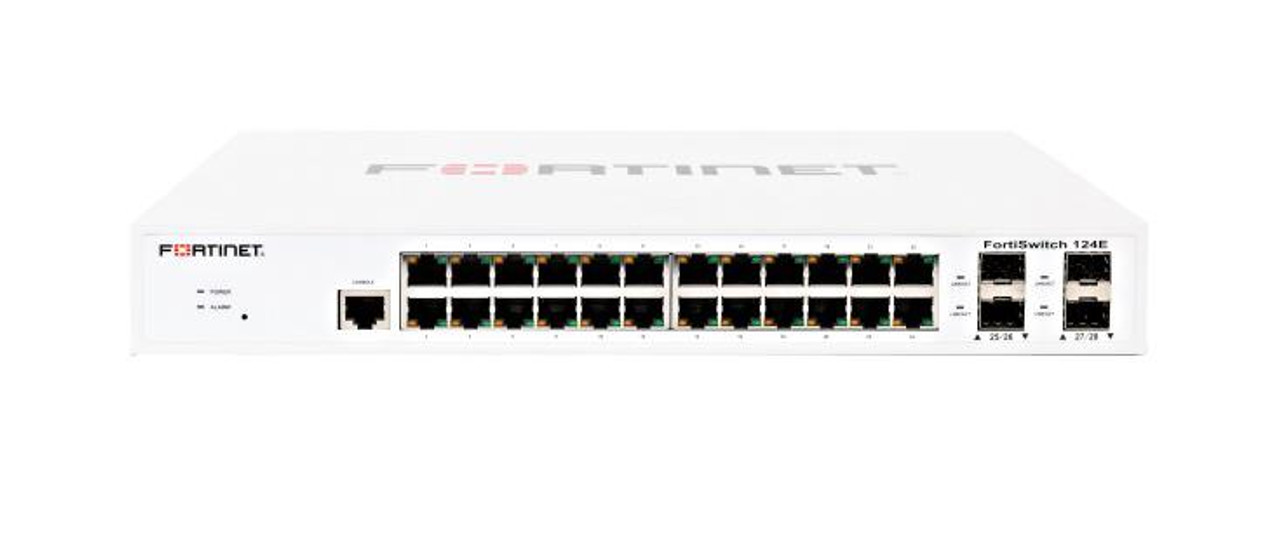 FS-124E Fortinet FortiSwitch-124E 24-Ports RJ-45 Layer2 Switch with 4x Gigabit SFP Ports (Refurbished)