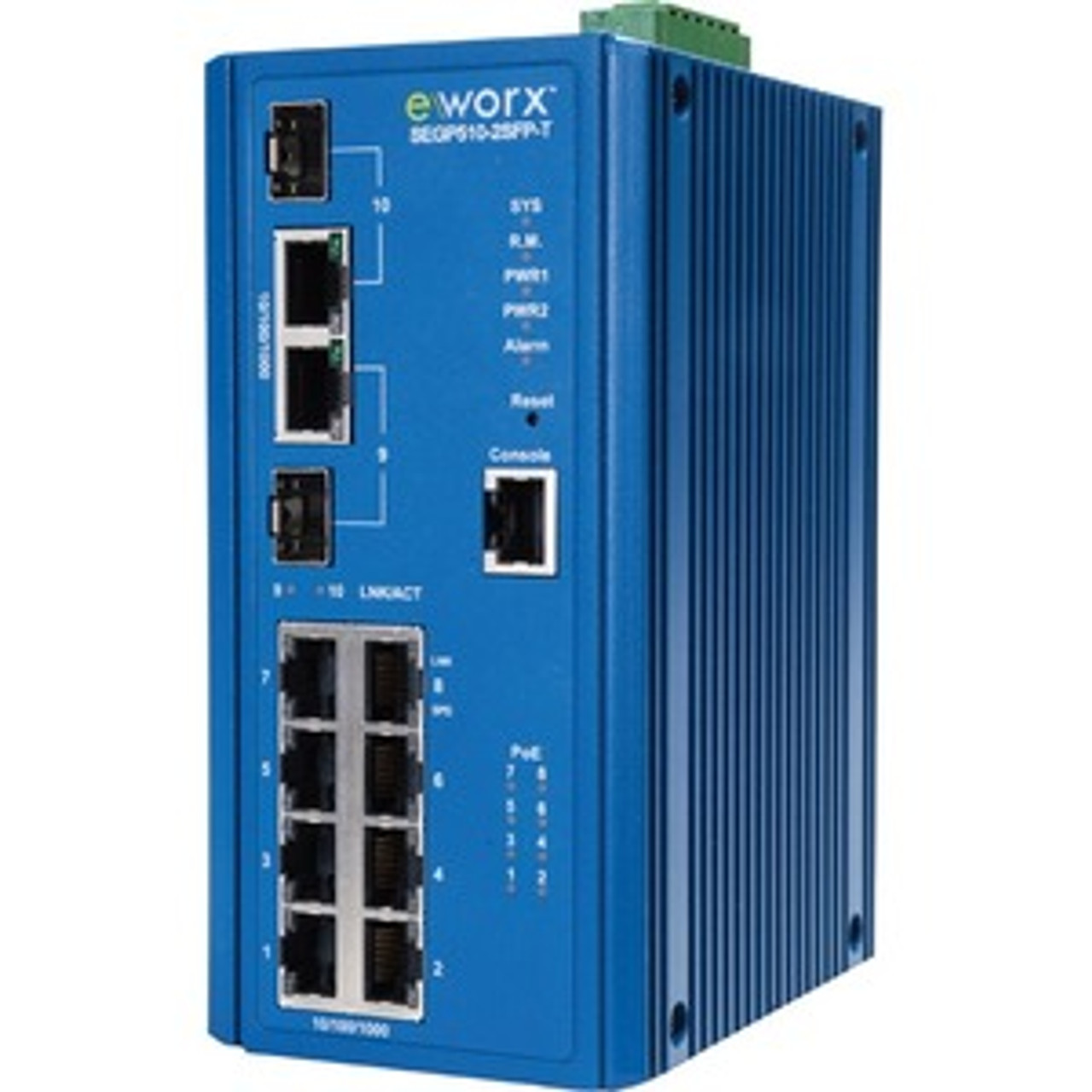 SEGP510-2SFP-T B+B SmartWorx Managed Ethernet Switch 10 port, PoE+, Gigabit, Modbus/TCP - 10 Ports - Manageable - Gigabit Ethernet - 10/100/1000Base-T, 1000Base-X