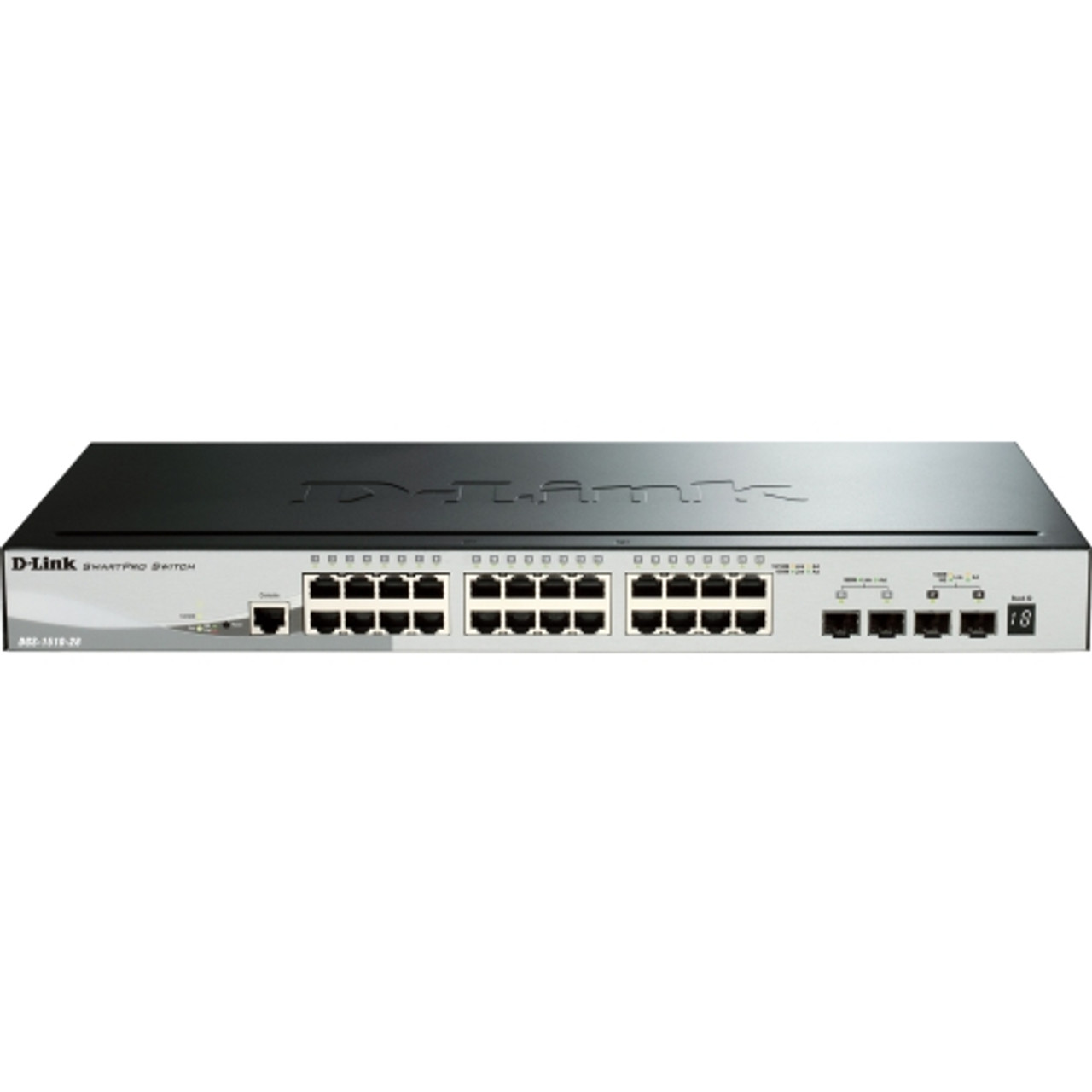 DGS-1510-28 D-Link SmartPro Ethernet Switch 28 Network, 2 Expansion Slot, 2 Expansion Slot Manageable Twisted Pair, Optical Fiber (Refurbished)