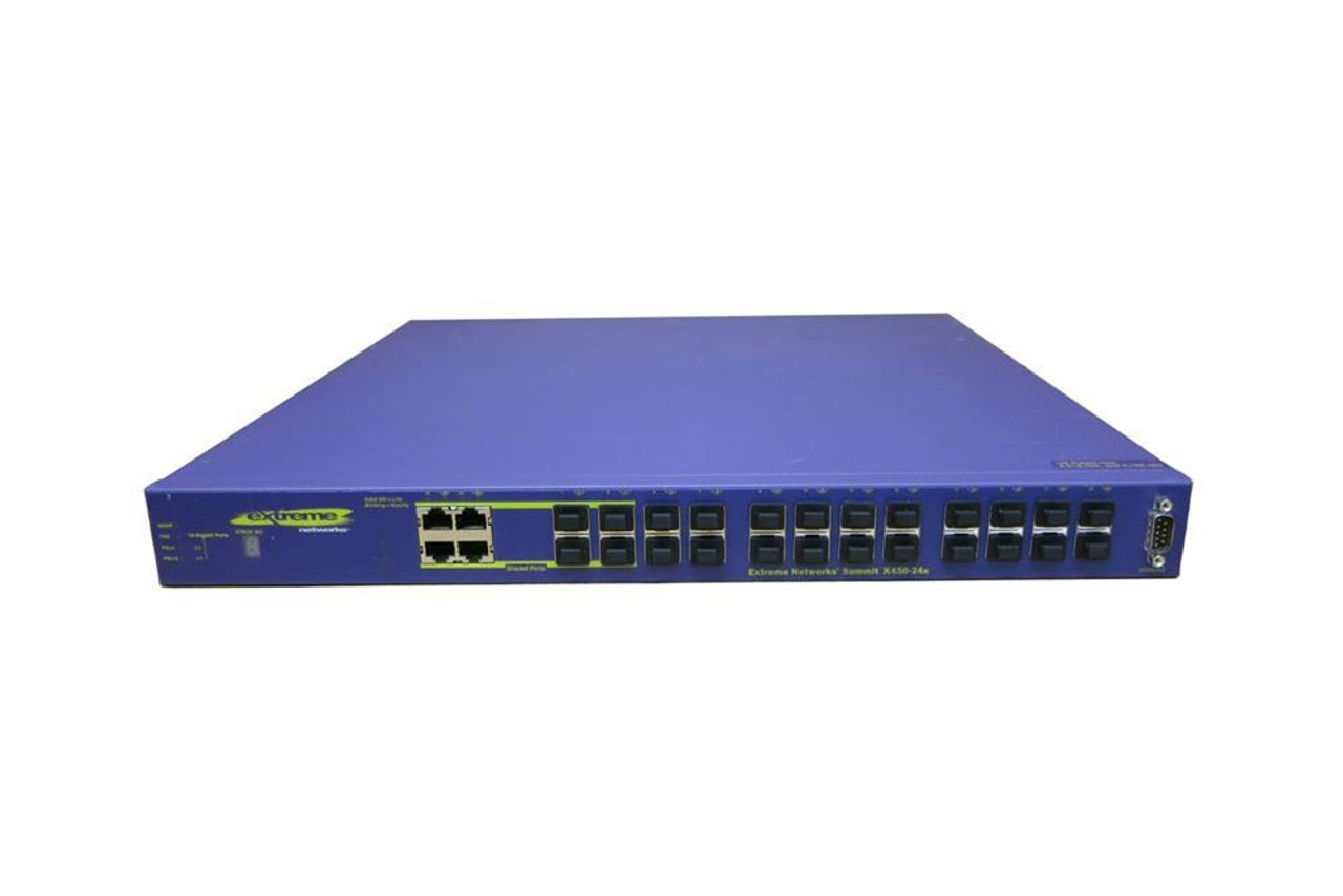 16121 Extreme Networks Summit X450-24x Layer 3 Switch - 4 x SFP (mini-GBIC), 1 x Expansion Slot - 4 x  (Refurbished)